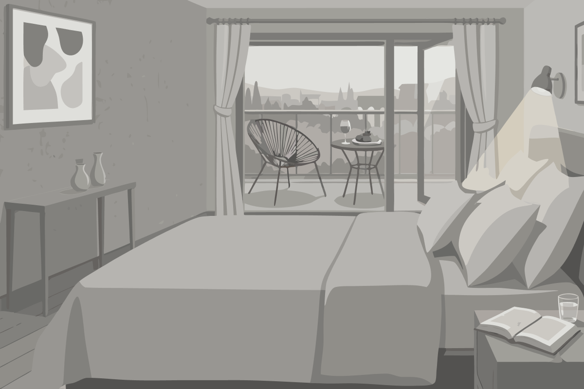 Chambre Double Mansardée - Vue sur Cour (3ème Étage)